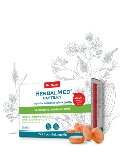 HERBALMED® pastilky Dr. Weiss pri vlhkom a dráždivom kašli