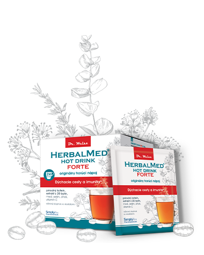 HERBALMED® Hot drink FORTE Dr. Weiss horúci nápoj pre dýchacie cesty a imunitu