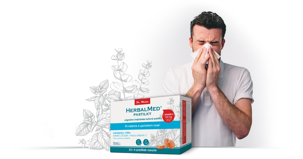 HERBALMED pastilky Dr. Weiss - pastilky při rýmě a ucpaném nosu