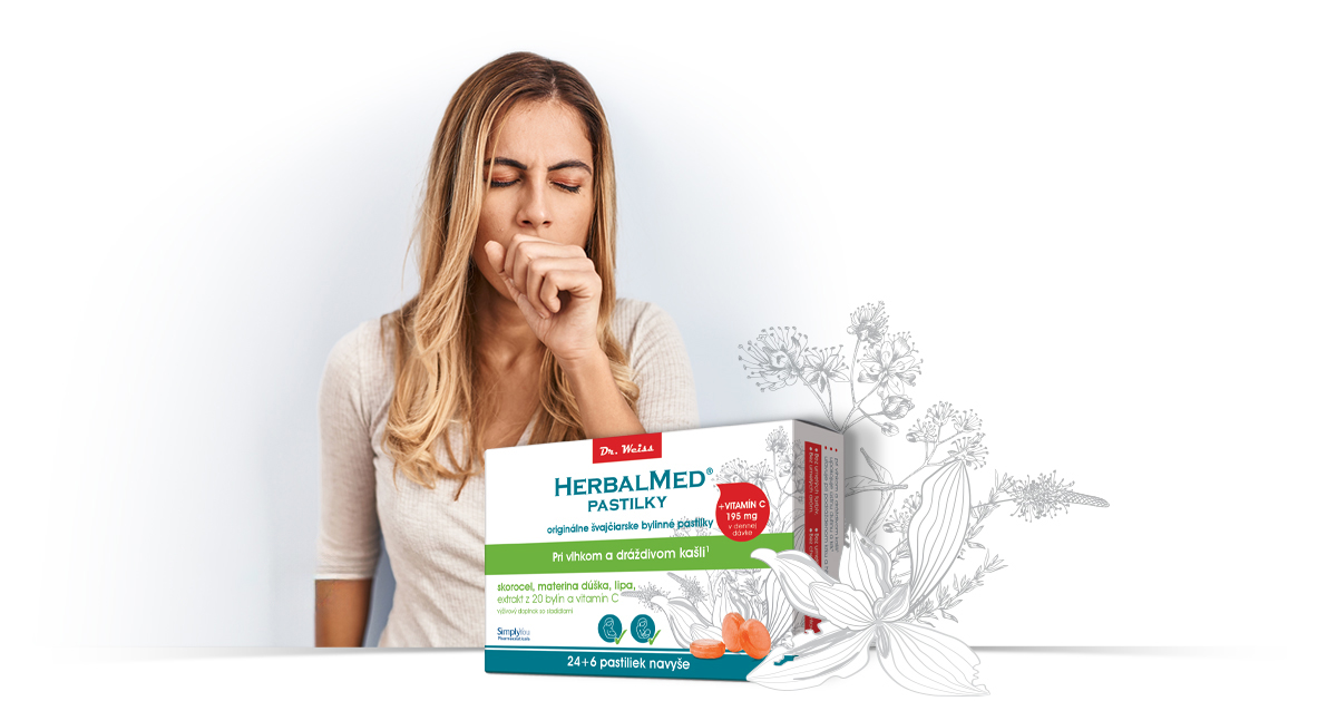 HERBALMED pastilky Dr. Weiss - pri vlhkom a dráždivom kašli 