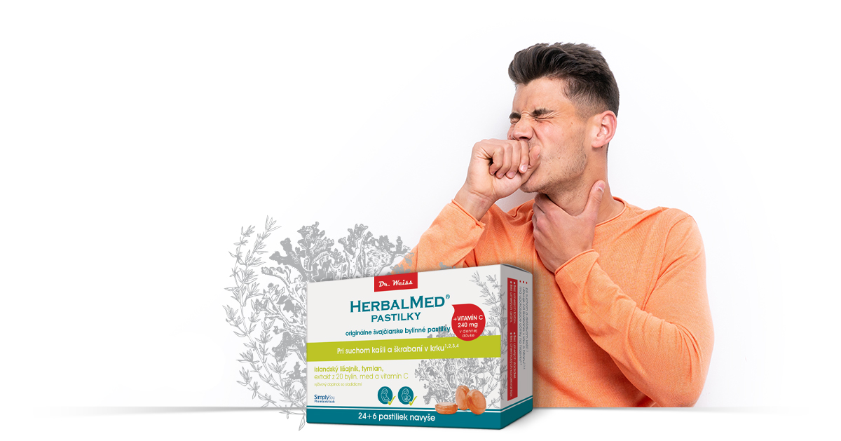 HERBALMED pastilky Dr. Weiss - pastilky při suchom kašli a škrabaní v krku