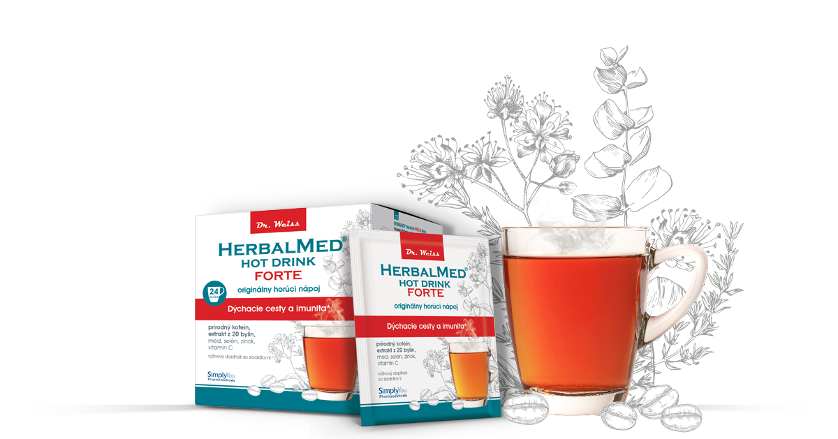 HERBALMED® Hot drink FORTE Dr. Weiss horúci nápoj pre dýchacie cesty a imunitu*