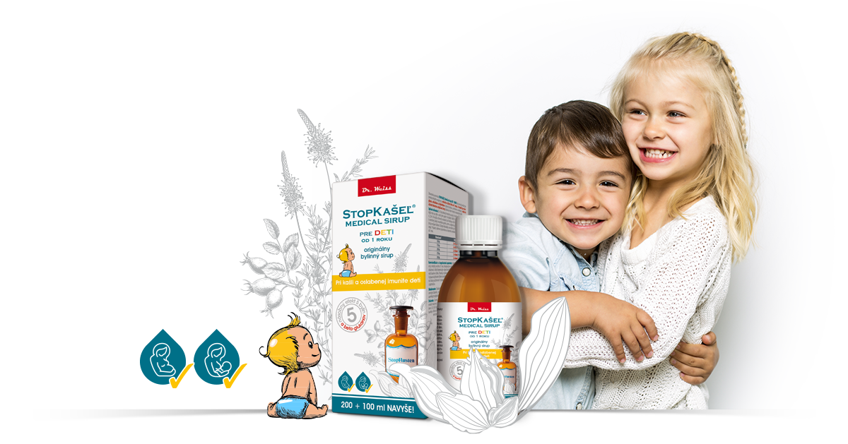 STOPKAŠEĽ ®Medical sirup OD 1 ROKU sirup pri kašli a oslabenej imunite detí