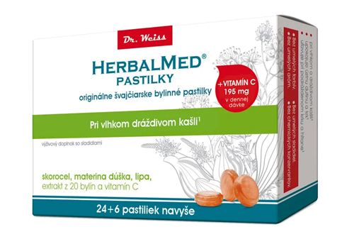 HERBALMED pastilky Dr. Weiss - pri vlhkom a dráždivom kašli